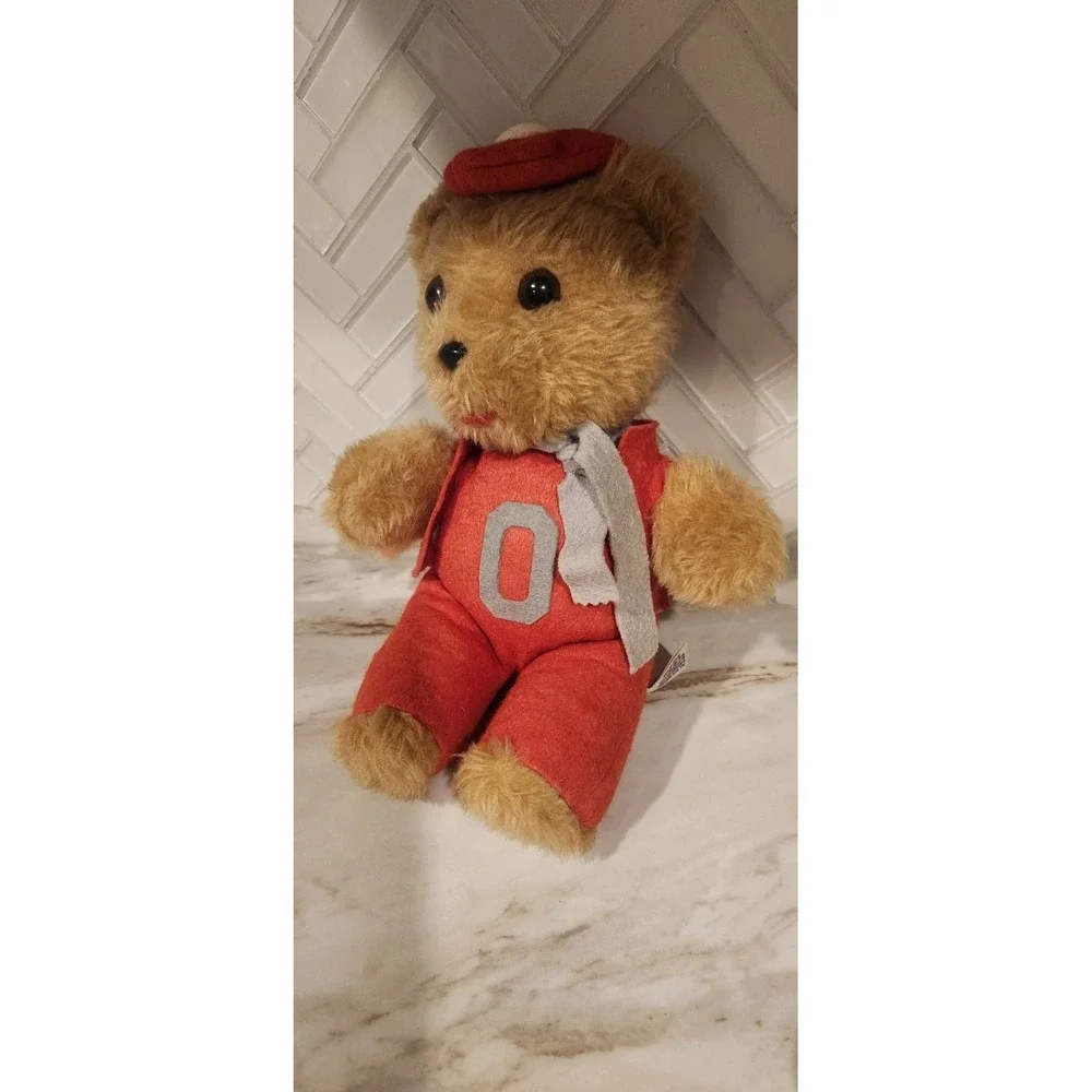 Vintage Telemarks Ohio State Teddy Bear Plush With Shirt, Vest,Scarf & Hat